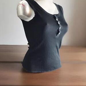 Buffalo David Bitton Cotton Blend Black Tank Top- Medium- New with Tags